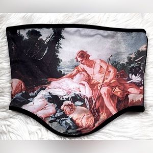 2/$20 Shein Romantic Painting Bandeau Strapless Top XS